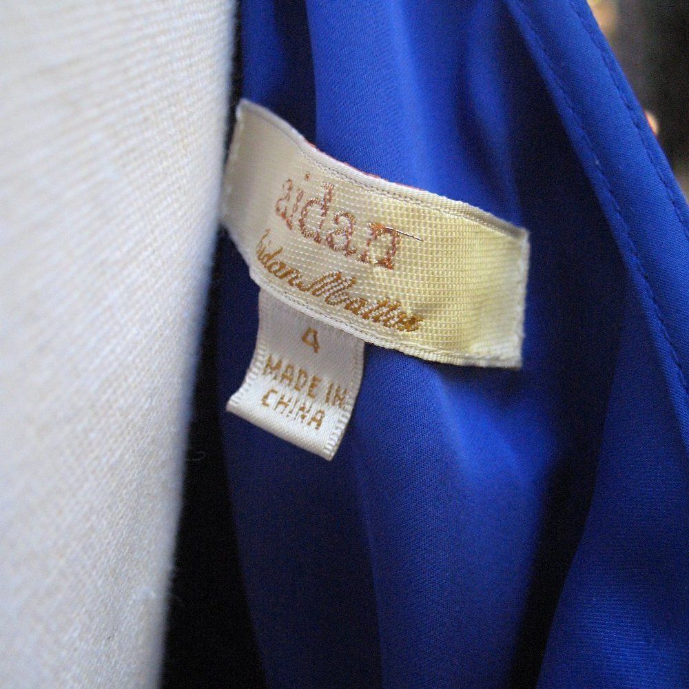 Blue One Shoulder Drape Dress - Picture 7 of 8